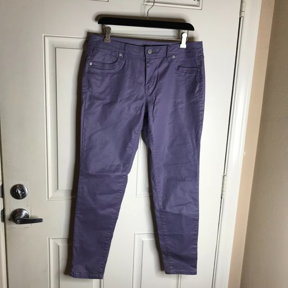 Simply Vera Vera Wang Denim - Simply Vera Vera Wang Women's Mid Rise Skinny Jeans Lilac Metallic ~ Size 10